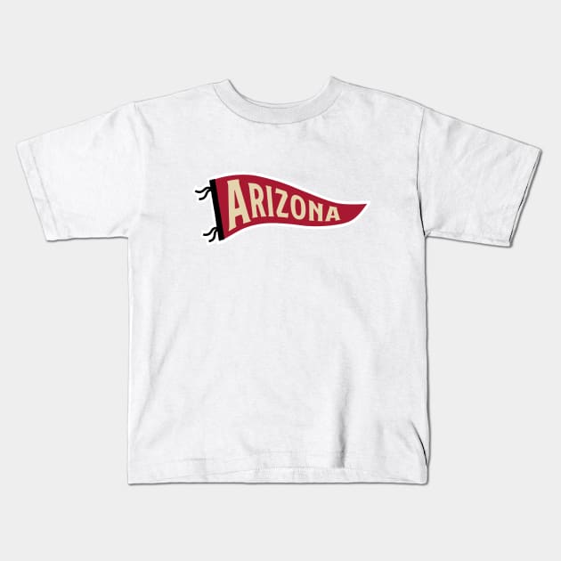 Arizona Pennant - White Kids T-Shirt by KFig21